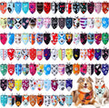 100 Pcs Paw Dog Bandanas Bulk Pet Bibs Colorful Triangle Scarf Paw Pattern Pet by Huhumy