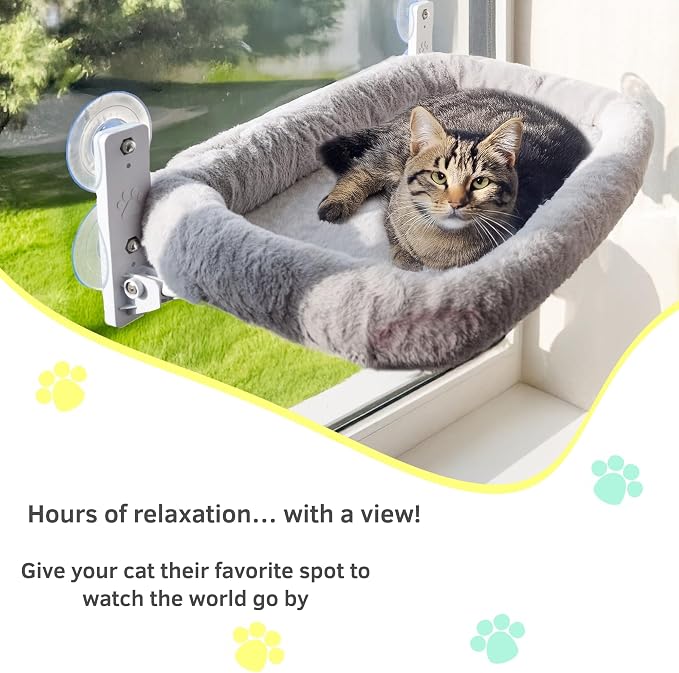 Cat Window Perch with Washable Cushion & Strong Suction – Stable & Cozy Cat - Image 2