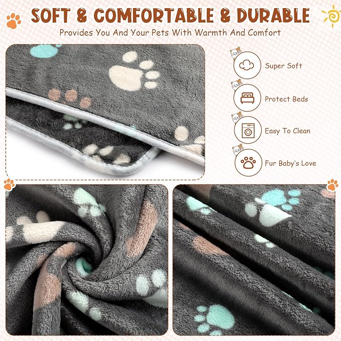 Tegeme 8 Pcs Fleece Dog Blankets - Image 3