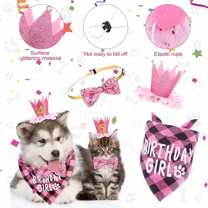 Weewooday Dog Birthday Party Supplies Birthday Boy Girl Cake Bandana Triangle - Image 2