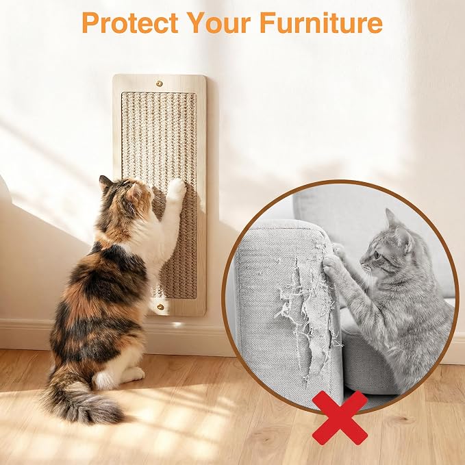 Cat Wall Shelves, Wooden Multi-Level Cat Climbing Furniture, Sisal Scratcher - Image 5
