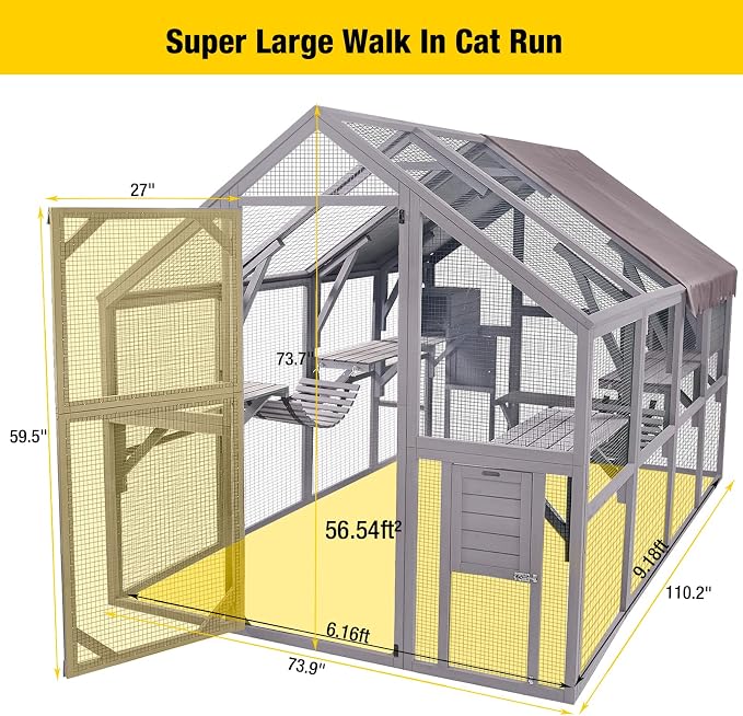 Aivituvin Extra Large Catio Outdoor Cat Enclosure Window Design - Image 6