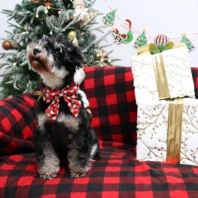Christmas Dog Collar with Bow Tie, Christmas Collar - Image 4
