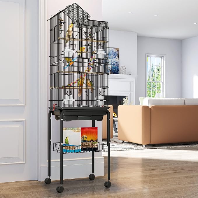 YITAHOME 62 inch Metal Bird Cage, Large Parakeet Cages by YITAHOME