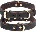 Joytale Leather Dog Collar for Medium Dogs, Genuine Thick Solid Leather by Joytale