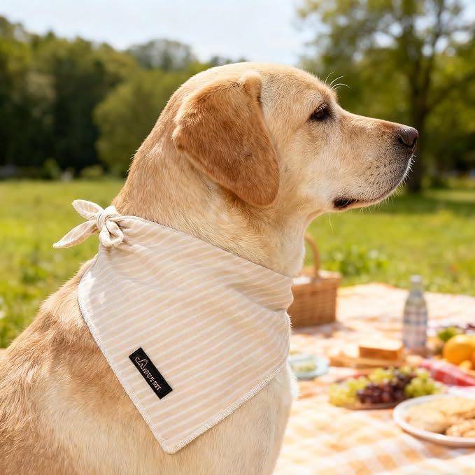 ARING PET Summer Dog Bandana-Cute Khaki Dog Bandanas, Comfortable Pet Scarf - Image 4