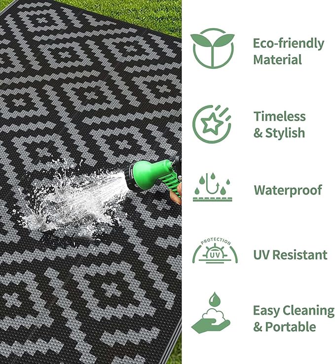 GENIMO Outdoor Rugs 2.5x8 Waterproof, Reversible Mats, Outdoor Area Rug - Image 5