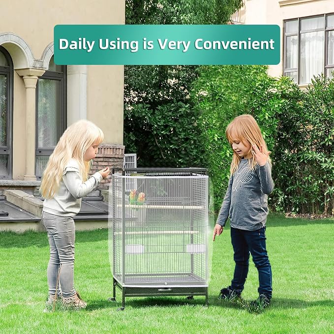 Bird Cage Seed Catcher, Seed Catcher Guard Net Cover, Parrot Nylon Mesh Net - Image 4