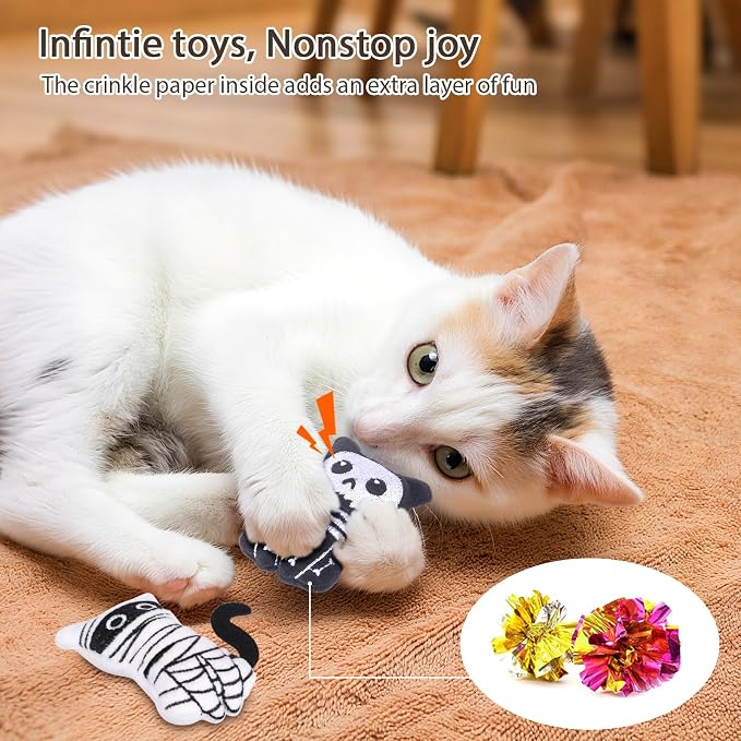 Retro Shaw Cat Toys 4Pcs, Catnip Toys - Image 4