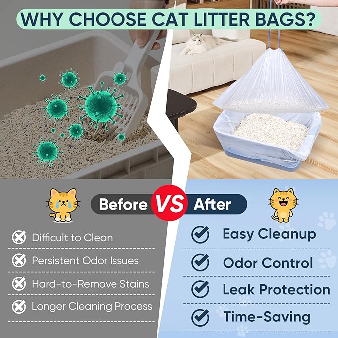 60 Count Cat Litter Box Liners Compatible - Image 5