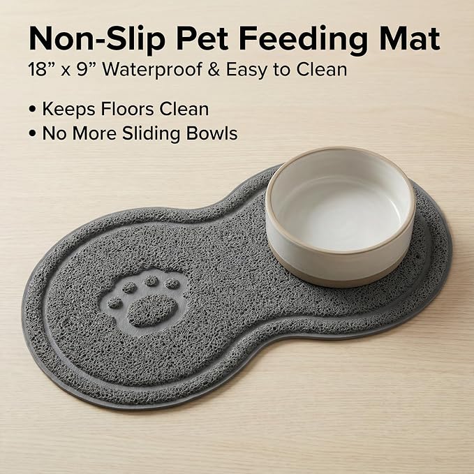 Non-Slip Pet Food Mat, Waterproof Dog Cat Bowl Placemat - Image 3