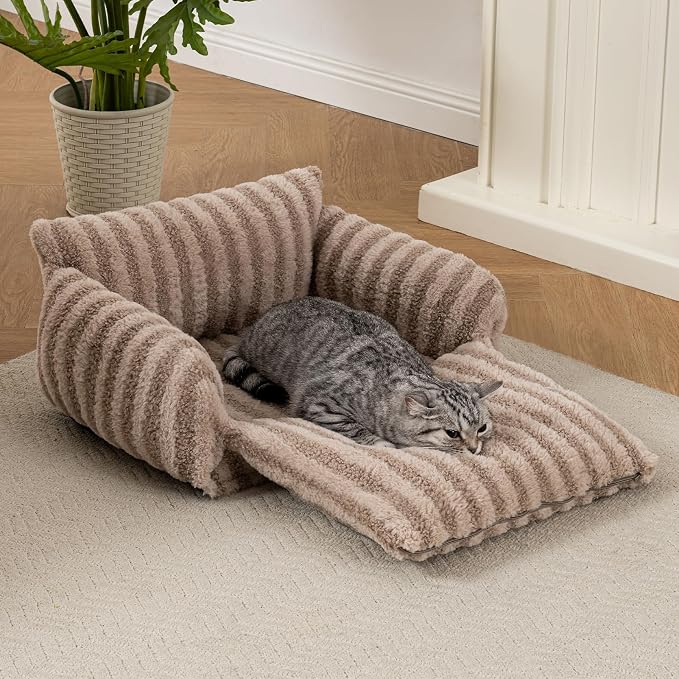 Hollypet Cat Bed Fluffy Plush Mutifuctional Double-Layer Soft Warming Kitty Pet - Image 6