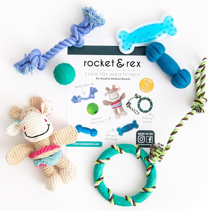 rocket & rex Dog Chew Toy Set for Small to Medium Breeds, Includes All Natural - Image 2