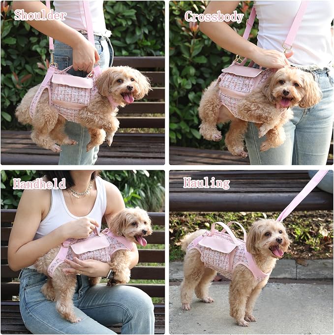 Dog Lift Harness Backpack for Small Dogs Cats, Adjustable Straps Dog Sling - Image 3