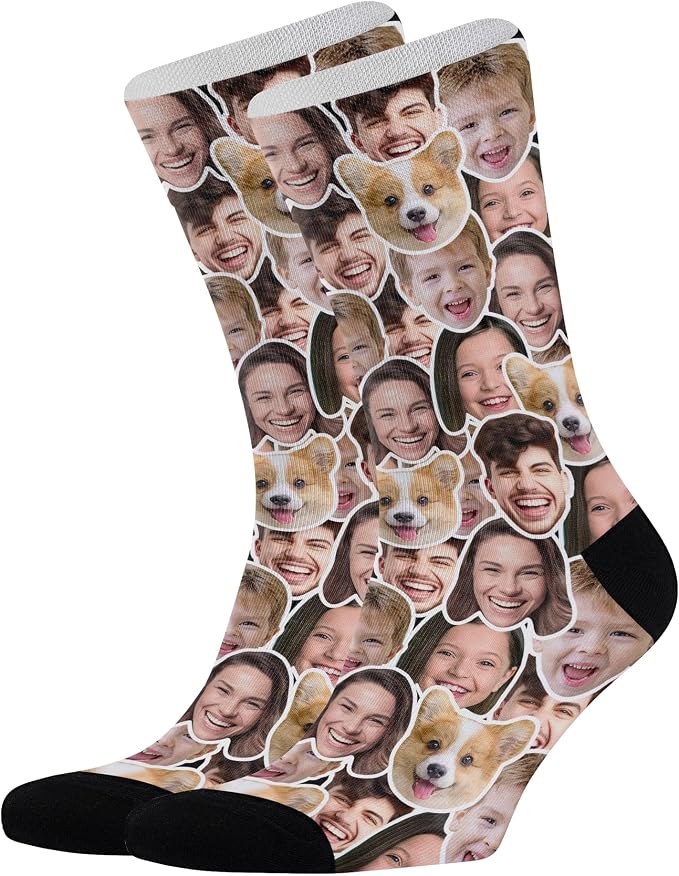 D-Story Custom Face Socks, Personalized Photo Picture on Socks, Unisex Athletic by Enjoy-yjl