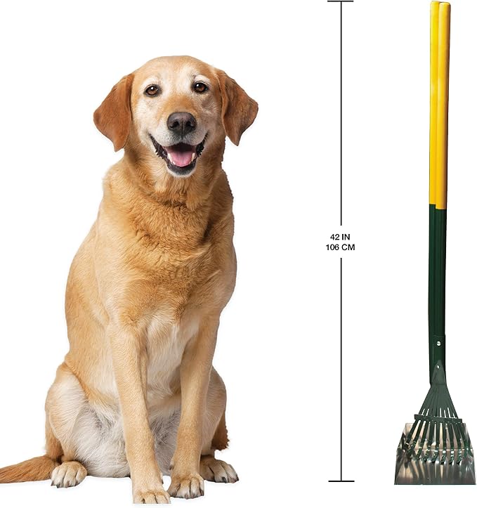 Four Paws Stainless Steel Long-Handled Dog Pooper Scooper Rake & Pan 2 Piece Set - Image 3