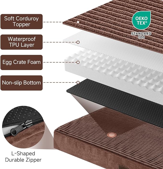 OhGeni Orthopedic Waterproof Top Surface & Machine Washable Dog Bed - Image 4