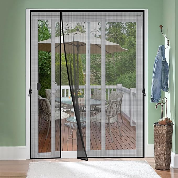 Reversible Left Right Side Opening Fiberglass Magnetic Screen Door, Fit Door by Iduontis