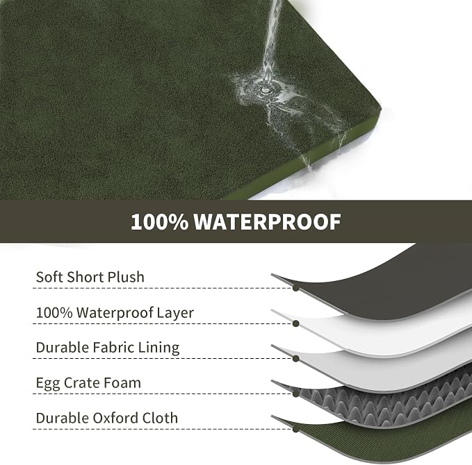 Comfort Dog Bed for Small Dogs & Cats, Waterproof Dog Crate Mat Orthopedic Egg - Image 6