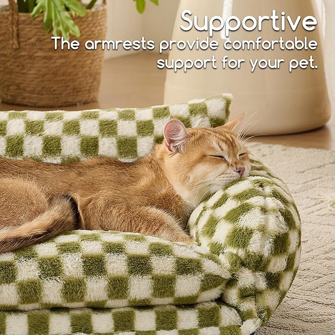 Hollypet Cat Bed Fluffy Plush Mutifuctional Double-Layer Soft Pet Couch - Image 4