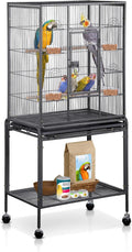 SUPER DEAL 53-Inch Rolling Bird Cage Large Wrought Iron Cage by Superdeal