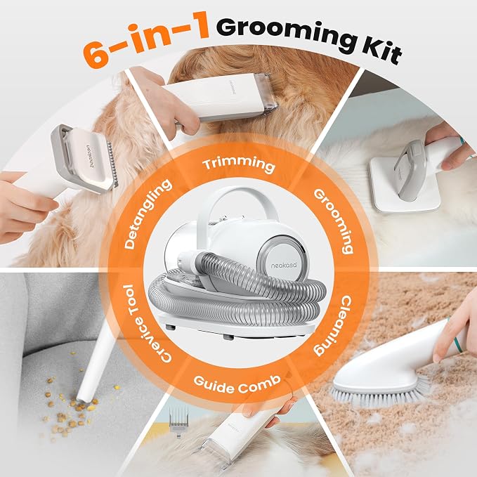Neakasa P1 Pro Dog Grooming Vacuum Kit, 6-in-1 Pet Hair Grooming - Image 2