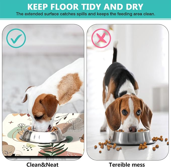 Pet Feeding Mat for Floors Waterproof Dog Mat for Food and Water Absorbent - Image 5