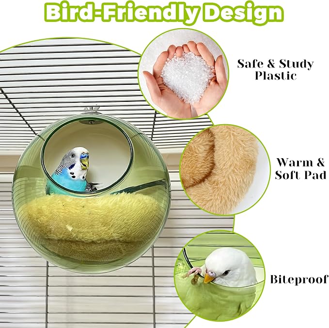 Bird Nest for Cage Bite-Resistant, Washable Clear Observation Small Bird House - Image 6