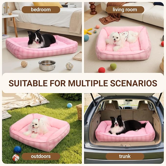 MIHIKK Rectangle Dog Beds for Large Dogs & Cats, Orthopedic Sleeping Pet Bed - Image 6