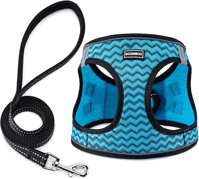 Dog Harness with Leash Set, No Pull Adjustable Reflective Step-in Puppy Pet by BOOMIBOO
