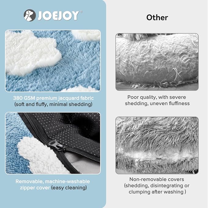 JOEJOY Donut Small Dog Bed, Round Cat Beds - Image 3