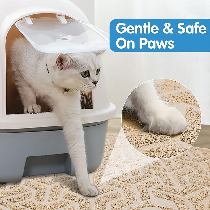 UPSKY Cat Litter Mat, Litter Trapping Mat Soft on Kitty Paws, Large Litter Box - Image 2