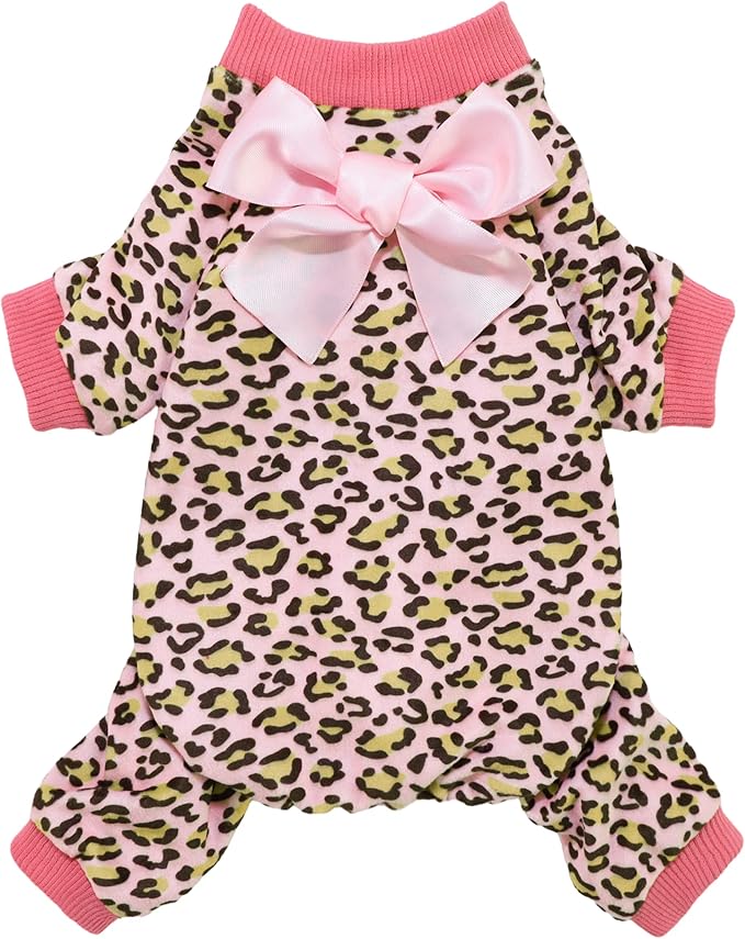 Fitwarm Leopard Dog Pajamas, Fleece Dog Clothes by Fitwarm