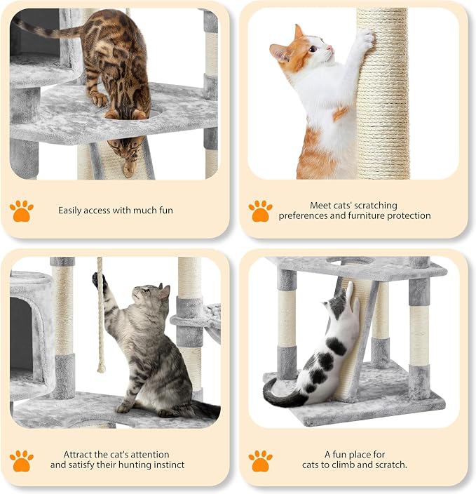 Yaheetech 79 inches Cat Tree Multi-Level Cat Tower - Image 4