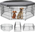 PETIME Foldable Metal Dog Exercise Pen/Pet Puppy Playpen Kennels Yard Fence by PETIME