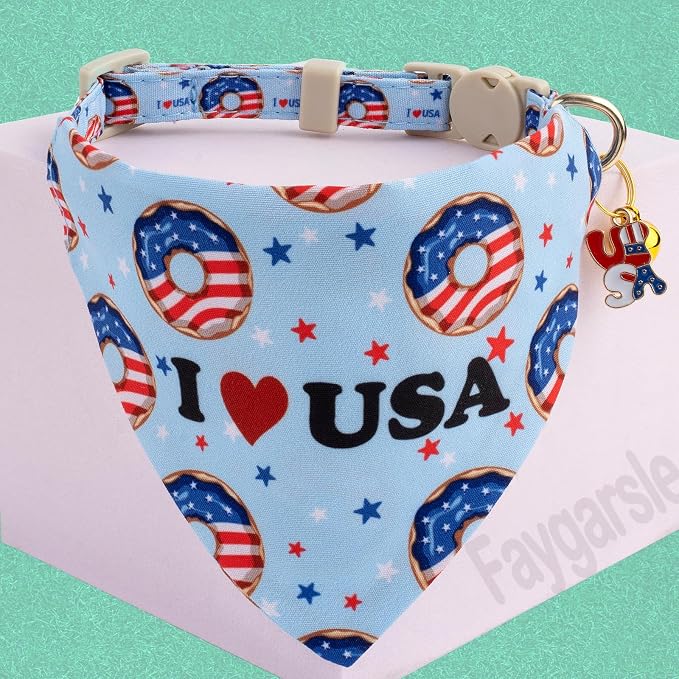 Faygarsle 2 Pack Patriotic Cat Collar Set - Image 3