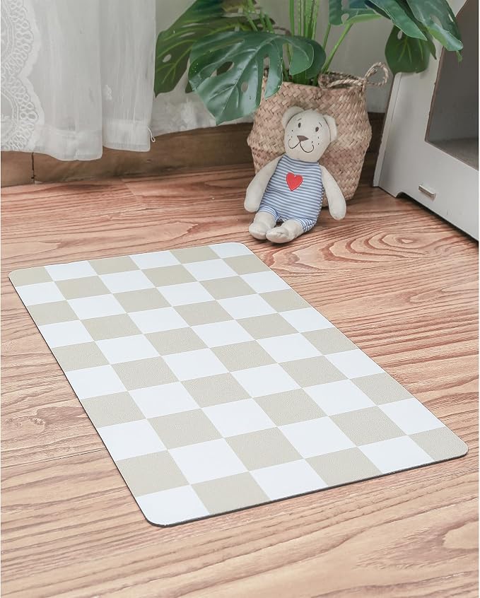 Ralxion Checkered Dog Feeding Mat, Absorbent Mats - Image 2