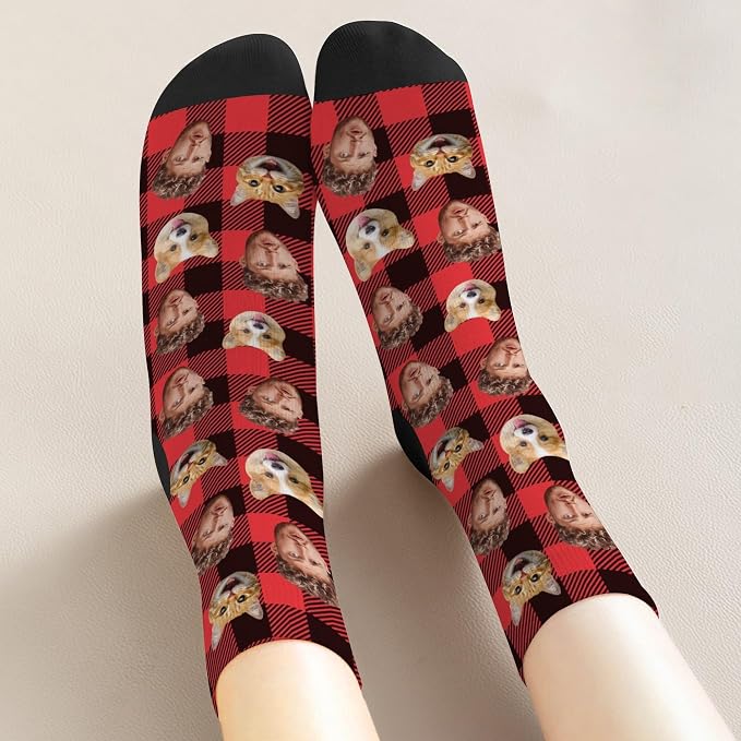D-Story Custom Face Socks, Personalized Photo Picture on Socks, Unisex Athletic - Image 7