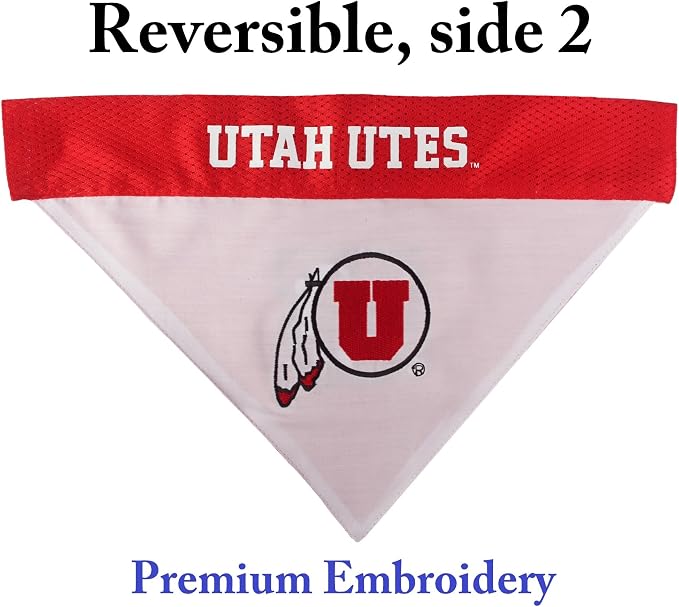 Pets First Collegiate Pet Accessories, Reversible Bandana, Utah Utes, - Image 2