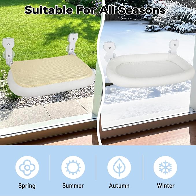 Cat Window Perch, Cat Window Hammock Soft and Comfortable Window Seat Bed - Image 3