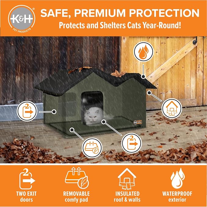 K&H Pet Products Extra-Wide Outdoor Cat House - Image 2