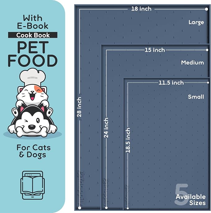 Dog Food Mat - 24x15 Raised Edges Dogs Mat - Image 2