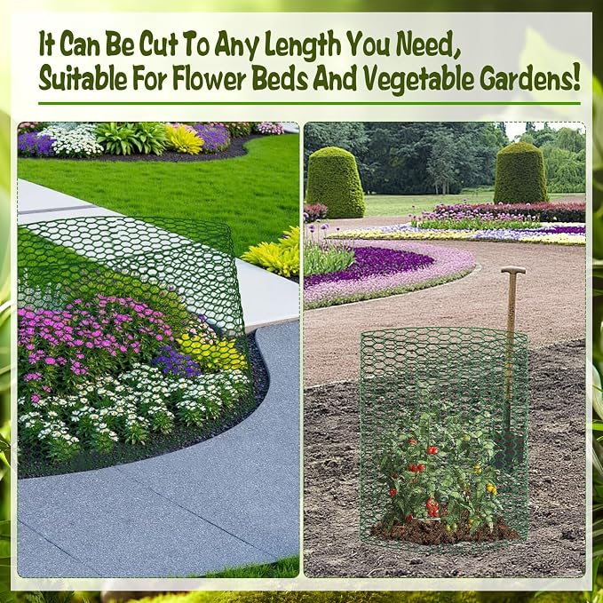 CIEOVO 32.8ft × 15.74 inches Wire Plant Protector from Animals, Metal Mesh - Image 4