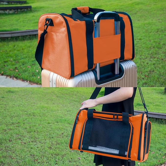 Soft Sided Carrier for Small Medium Cats Dogs, Removable Pad Collapsible Travel - Image 6