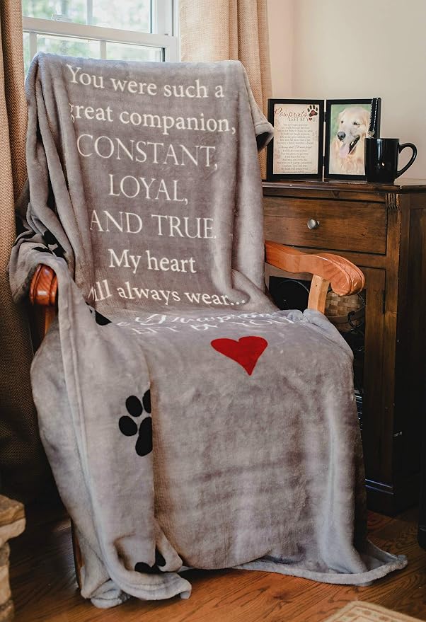 Pawprints Left by You Pet Memorial Blanket - Image 6