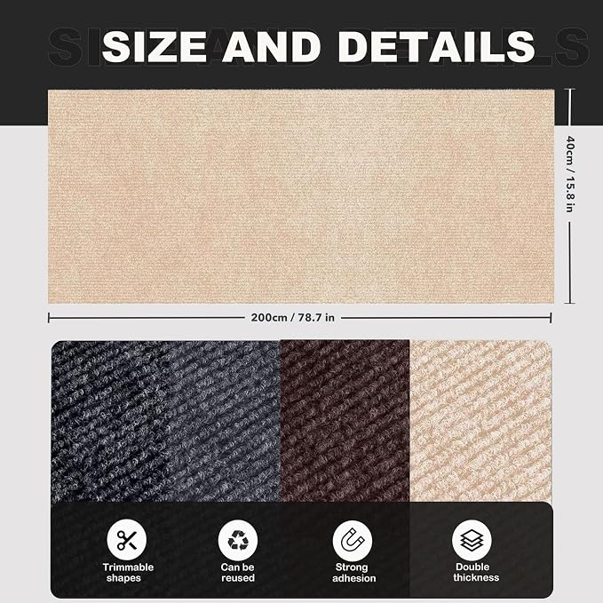 78.7"X15.8" Self-Adhesive Cat Scratching Mat, Couch Protector from Cat Claws - Image 6