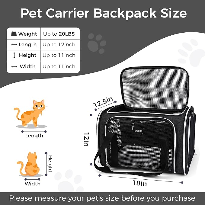 BAGLHER Pet Travel Carrier, Cat Carriers Dog Carrier - Image 2