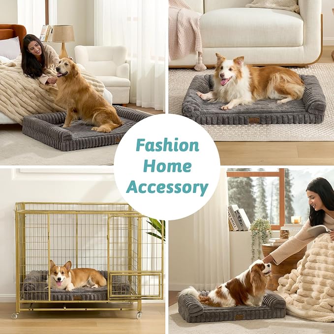 Cute Dog Bed for Small Dogs, Faux Rabbit Fur Orthopedic Foam Dog Bed - Image 3