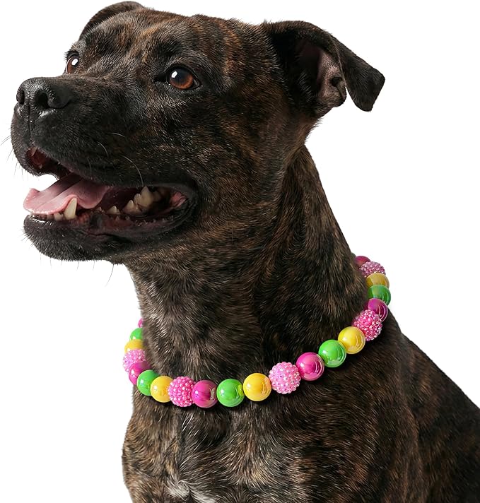 Beaded Dog Necklace Collar, Adjustable Jewelry-Inspired Design by JOGIA