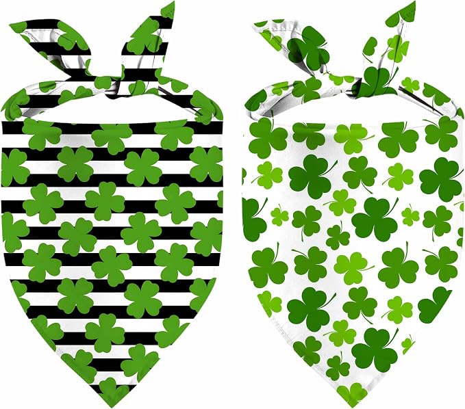 St. Patrick's Day Dog Bandana, 2 Pack Adjustable Holiday Party Pets Saint by XGXHZYLC